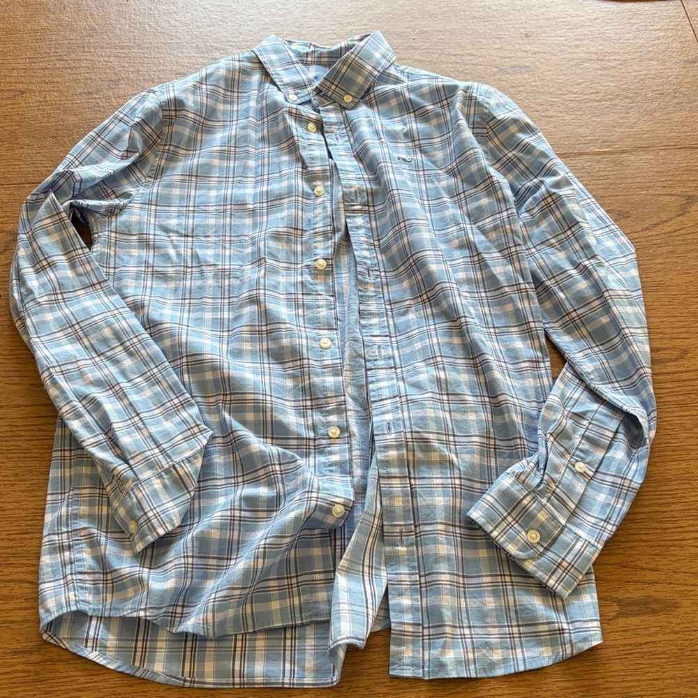 Light Blue Plaid Button-Down Vineyard Vines shirt